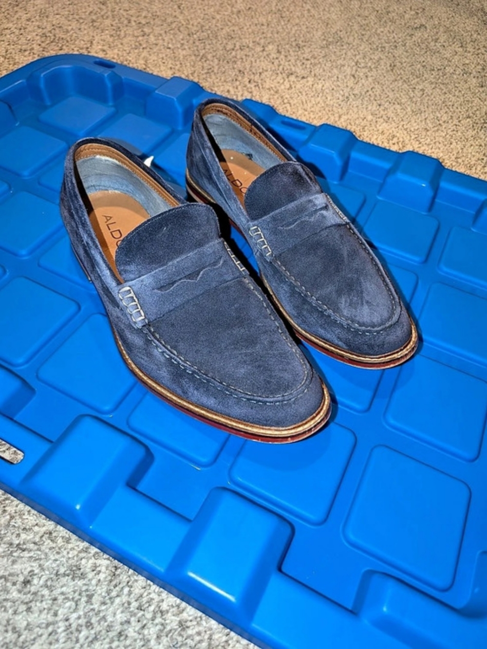 ALDO Suede Navy Blue Slip-On Loafers